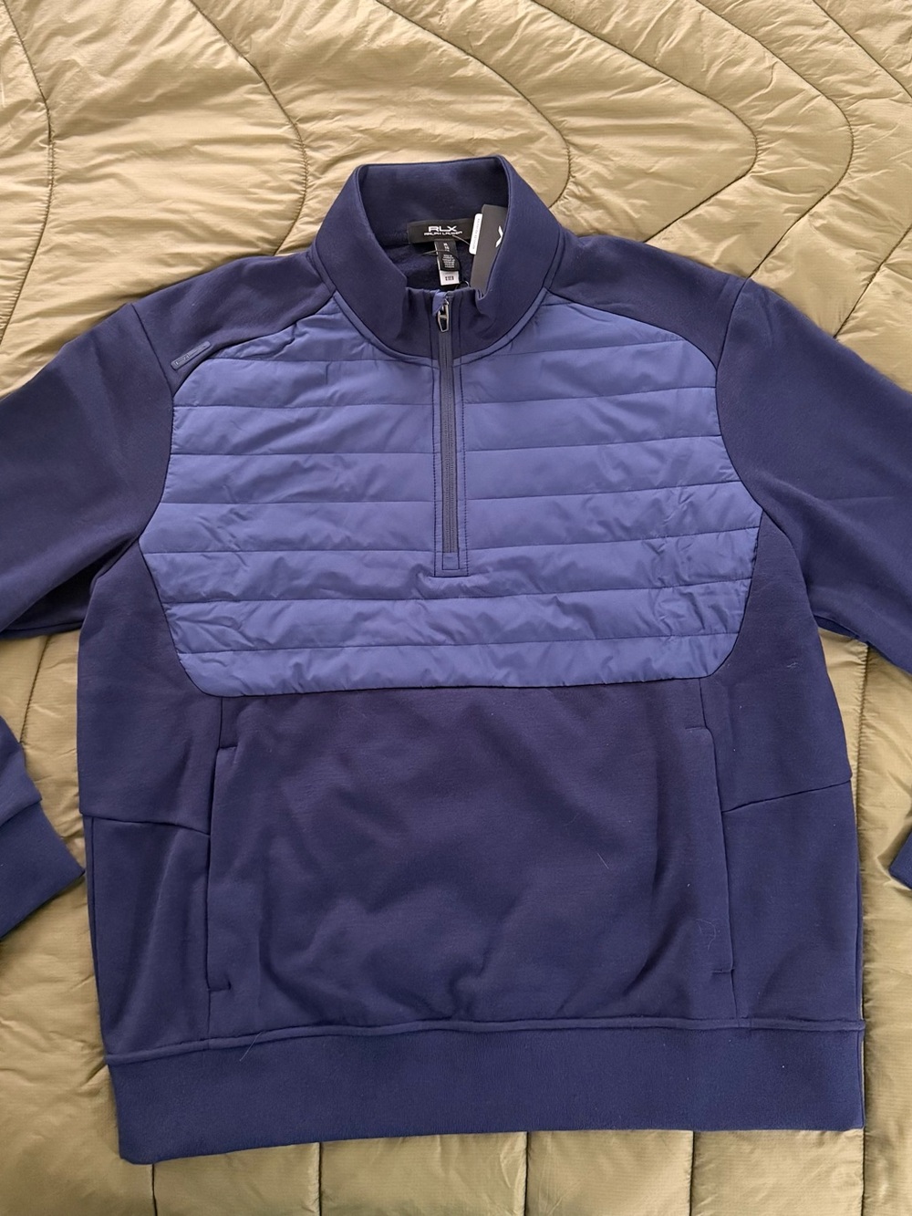 Ralph Lauren RLX ⛳️ Men’s Quarter-Zip Wool Blend Hybrid Puffer Pullover